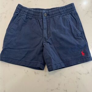 Ralph Lauren 3T Navy Cotton Shorts with Red Pony